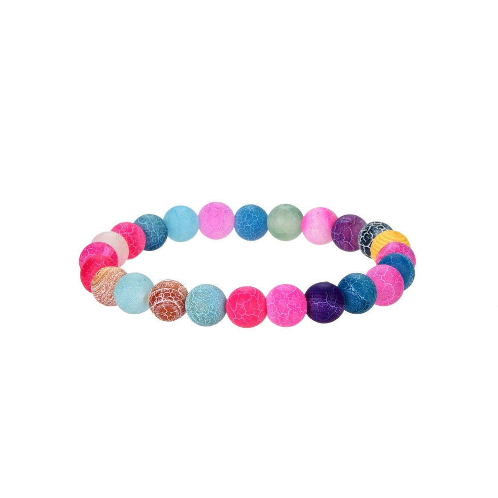 Multi Color Agate Gemstone Beads Bracelets 8mm
